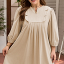  Mila Scallop Detail Mini PLUS Dress