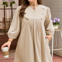 Parchment 2X Mila Scallop Detail Mini PLUS Dress
