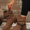 Chestnut Size 8 Mila Strap Side Zip Boots