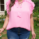  Milena Ruffle Short Sleeve PLUS Blouse