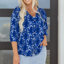  Miley Bracelet Sleeve Notched Blouse