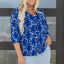  Miley Bracelet Sleeve Notched Blouse