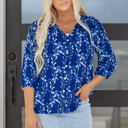  Miley Bracelet Sleeve Notched Blouse