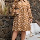  Miley Print Puff Sleeve PLUS Dress