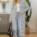Black Stripe XL Millie Open Front Duster Cardigan
