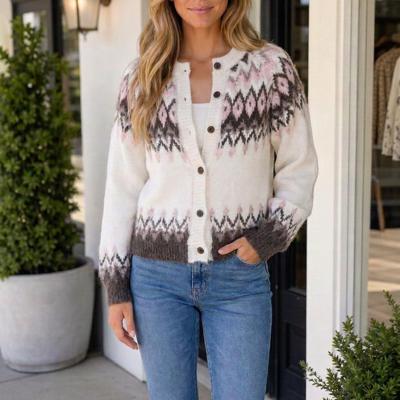 Mina Pattern Brushed Knit Cardigan