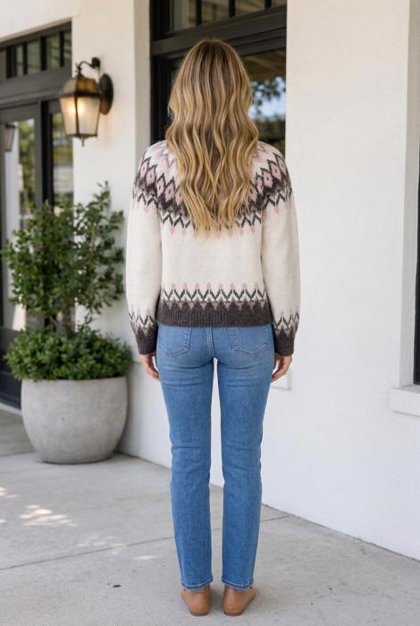 Mina Pattern Brushed Knit Cardigan