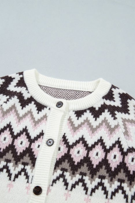 Mina Pattern Brushed Knit Cardigan