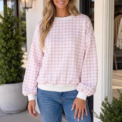 Mirandah Plaid Long Sleeve Sweatshirt