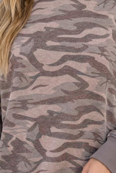 Miriam Print Mock Casual Pullover