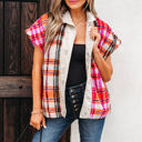 Rose Medium Molly Sherpa Plaid Jacket Vest
