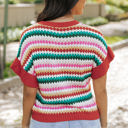  Molly Sleeve Colorful Textured Sweater