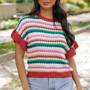  Molly Sleeve Colorful Textured Sweater