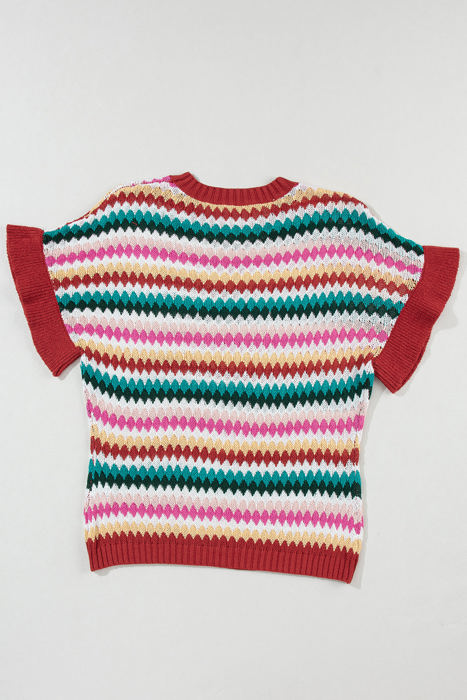 Molly Sleeve Colorful Textured Sweater