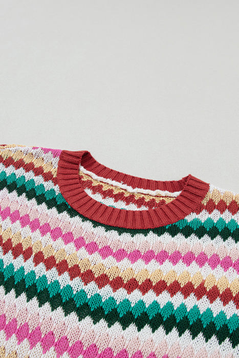 Molly Sleeve Colorful Textured Sweater
