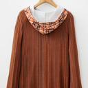  Mya Knit Drawstring Hooded Top