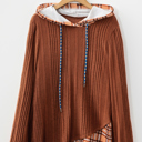 Chestnut Mya Knit Drawstring Hooded Top