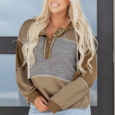 Green XL Myrabella Exposed Seam Half Pullover
