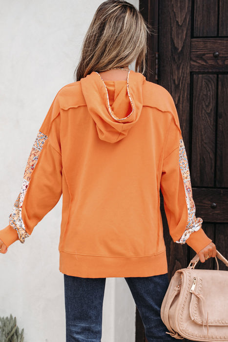 Myrassa Side Slit Drawstring Hoodie
