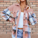  Nancy Plaid Corduroy Patchwork Shacket