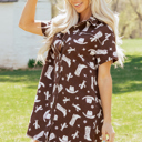 Brown Large Natalia Edge Down Short Dress