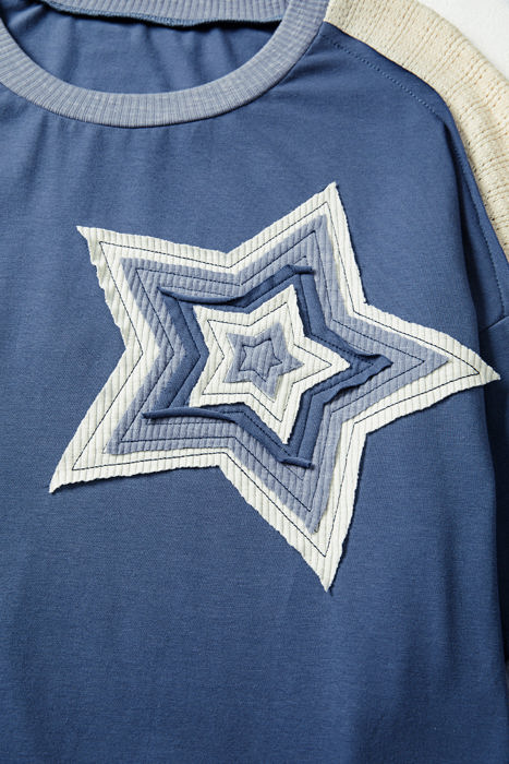 Natalie Knitted Star Patchwork Oversize Top