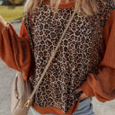  Natalie Leopard & Floral Patchwork Loose Top