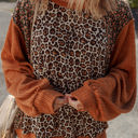 Brown XL Natalie Leopard & Floral Patchwork Loose Top