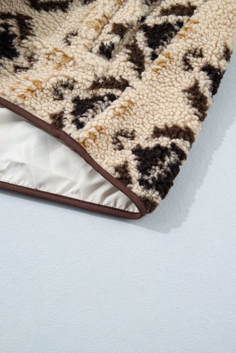 Nathalee Print Geometric Fleece Pullover
