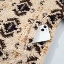  Nathalee Print Geometric Fleece Pullover
