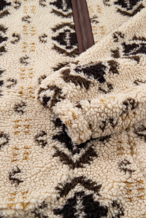 Nathalee Print Geometric Fleece Pullover