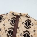  Nathalee Print Geometric Fleece Pullover