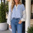  Nathalia Contrast Long Sleeve Tops