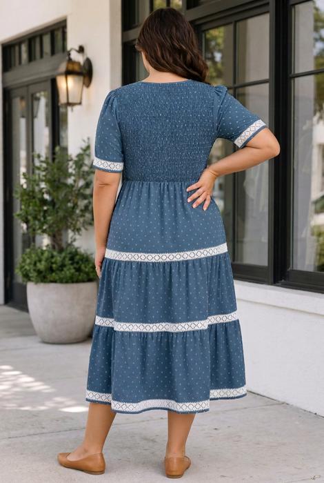 Nathalia Flared Midi PLUS Dress