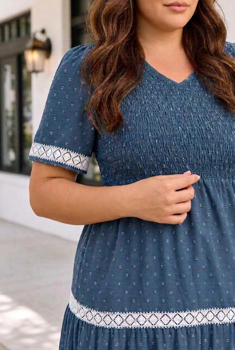 Nathalia Flared Midi PLUS Dress