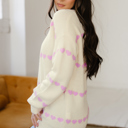  Navy Valentine Ribbed Knit Sweater