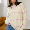  Navy Valentine Ribbed Knit Sweater