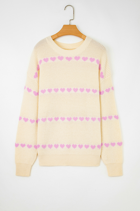 Navy Valentine Ribbed Knit Sweater