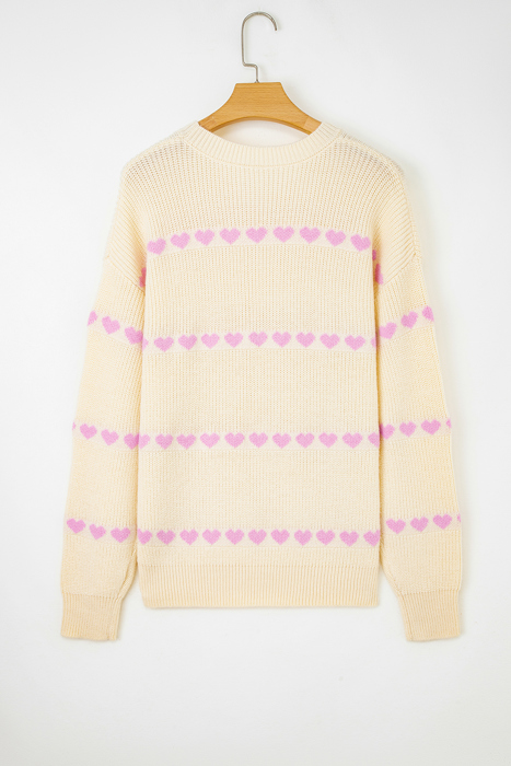 Navy Valentine Ribbed Knit Sweater