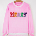 Sachet Pink Medium Naya Merry Graphic Plush Pullover