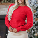  Nellie Knit Ribbed Cuffs Sweater