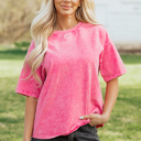 Sachet Pink Large Neriah Mineral Washed Oversize Tee