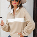  Nicole Colorblock Patchwork Zipped Pullover