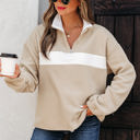  Nicole Colorblock Patchwork Zipped Pullover