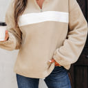  Nicole Colorblock Patchwork Zipped Pullover