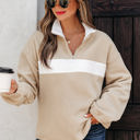 Parchment Small Nicole Colorblock Patchwork Zipped Pullover