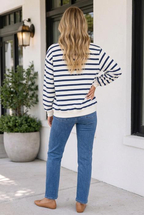 Nicole Ribbed Cuff Hem Sweatshirt