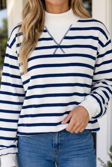 Nicole Ribbed Cuff Hem Sweatshirt