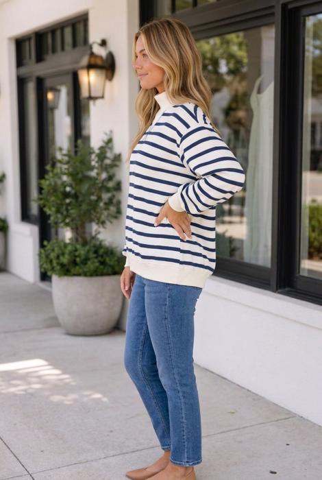 Nicole Ribbed Cuff Hem Sweatshirt