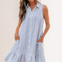 Sky Blue Stripe Large Noa Stripe Dress